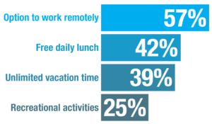 comparison chart white bgd Bar chart to show what perks employees prefer