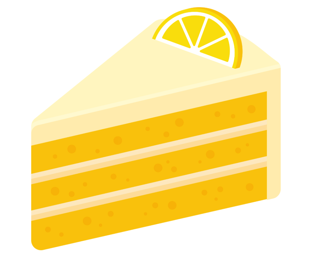 leadership-and-resilience-cake A slice of lemon cake with three tiers, buttercream icing and a slide of lemon to decorate.