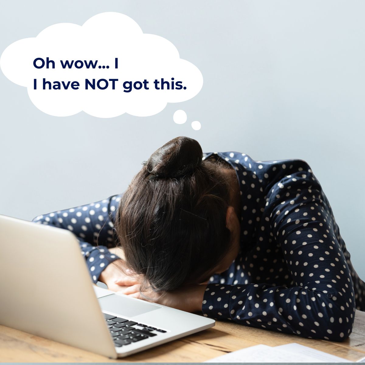 how-do-i-make-a-pivot-table-1d Comic strip final panel: the woman puts her head on the desk in defeat. The thought bubble reads "Oh wow... I have not got this"